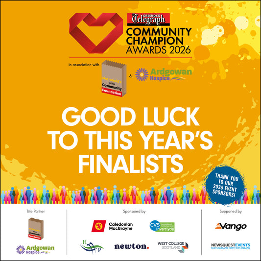 EVENT TICKETS: Greenock Telegraph Community Champion Awards 2026 in association with McDonald's in the Community Foundation & Ardgowan Hospice